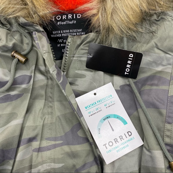 Torrid Women’s Plus Size Camo Fur-Lined Parka Jacket Size 1X 2X 3X - Picture 11 of 15